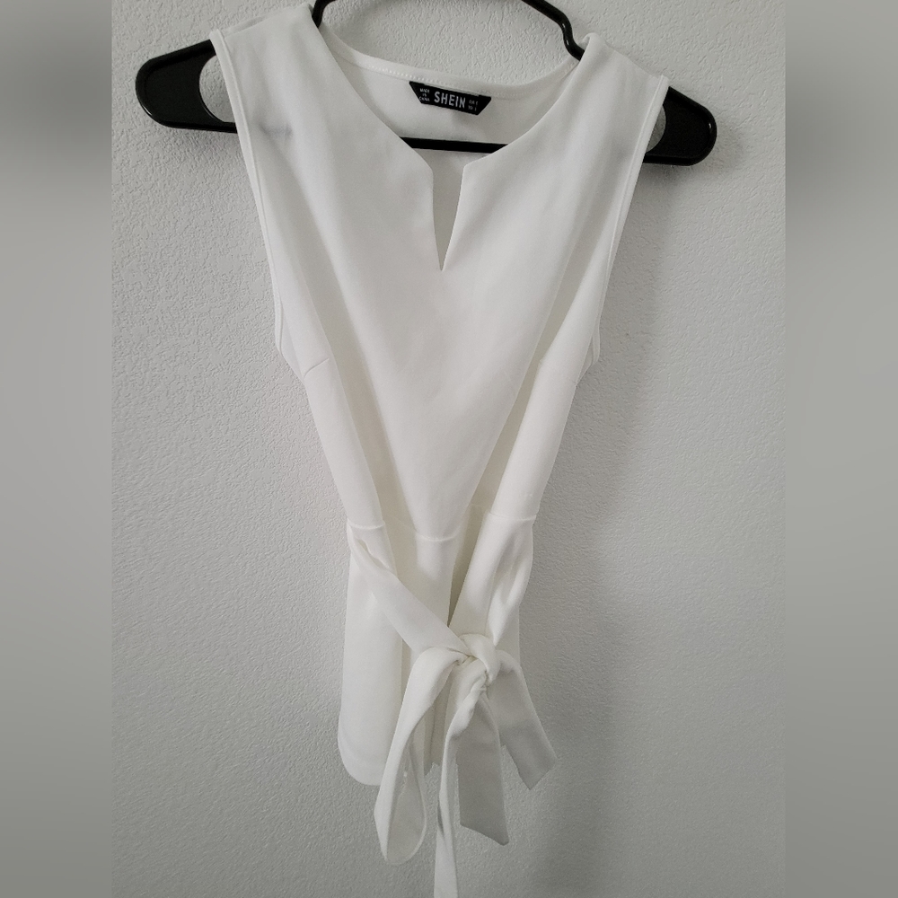 Womens white peplum top